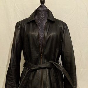 Winter is Coming! Lined Black Leather Coat